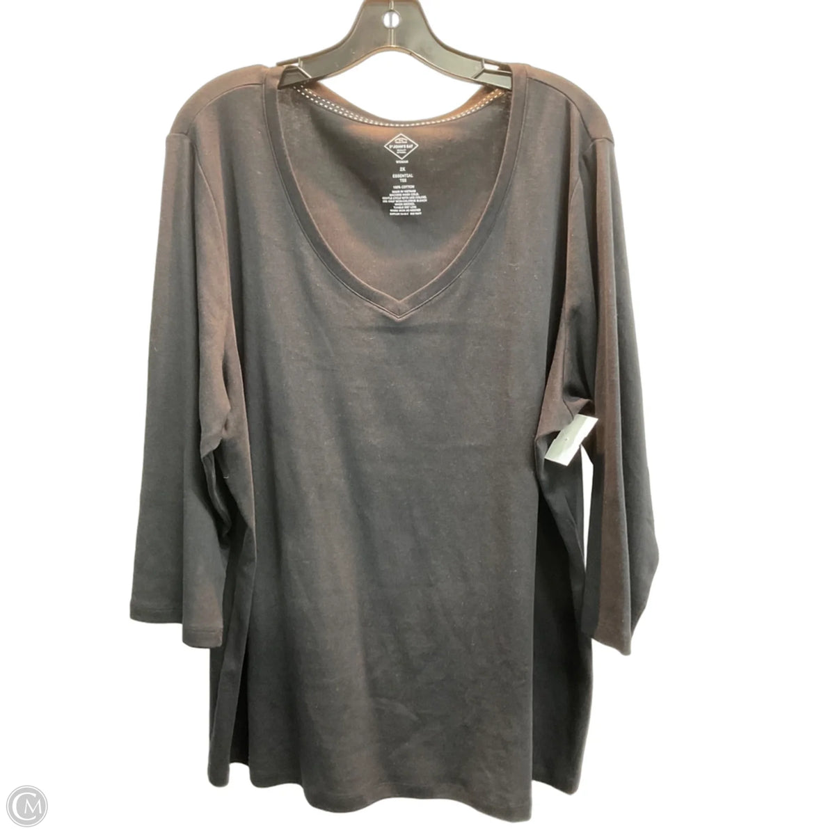 Top Long Sleeve Basic By St Johns Bay In Black, Size: 2x