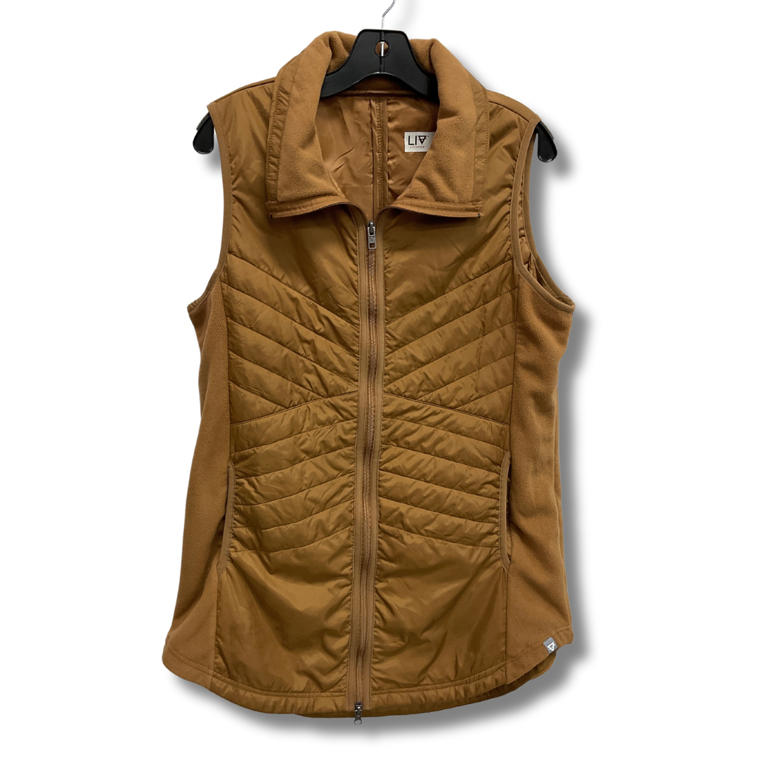 Vest Puffer & Quilted By Clothes Mentor In Brown, Size: L