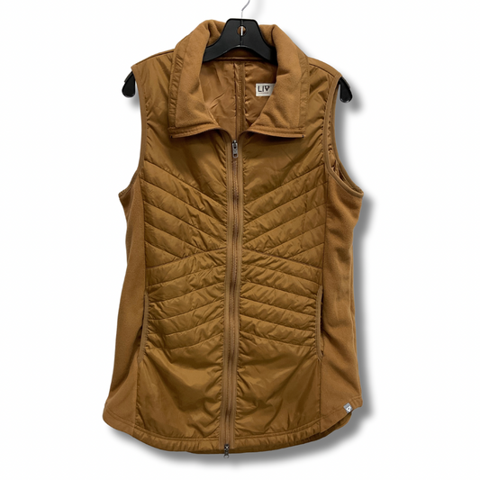 Vest Puffer & Quilted By Clothes Mentor In Brown, Size: L