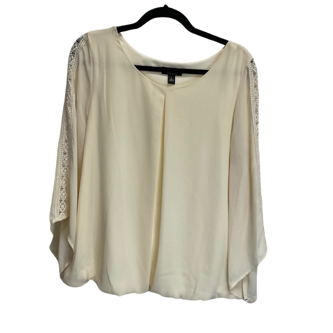 Top 3/4 Sleeve By Alyx In Cream, Size: L