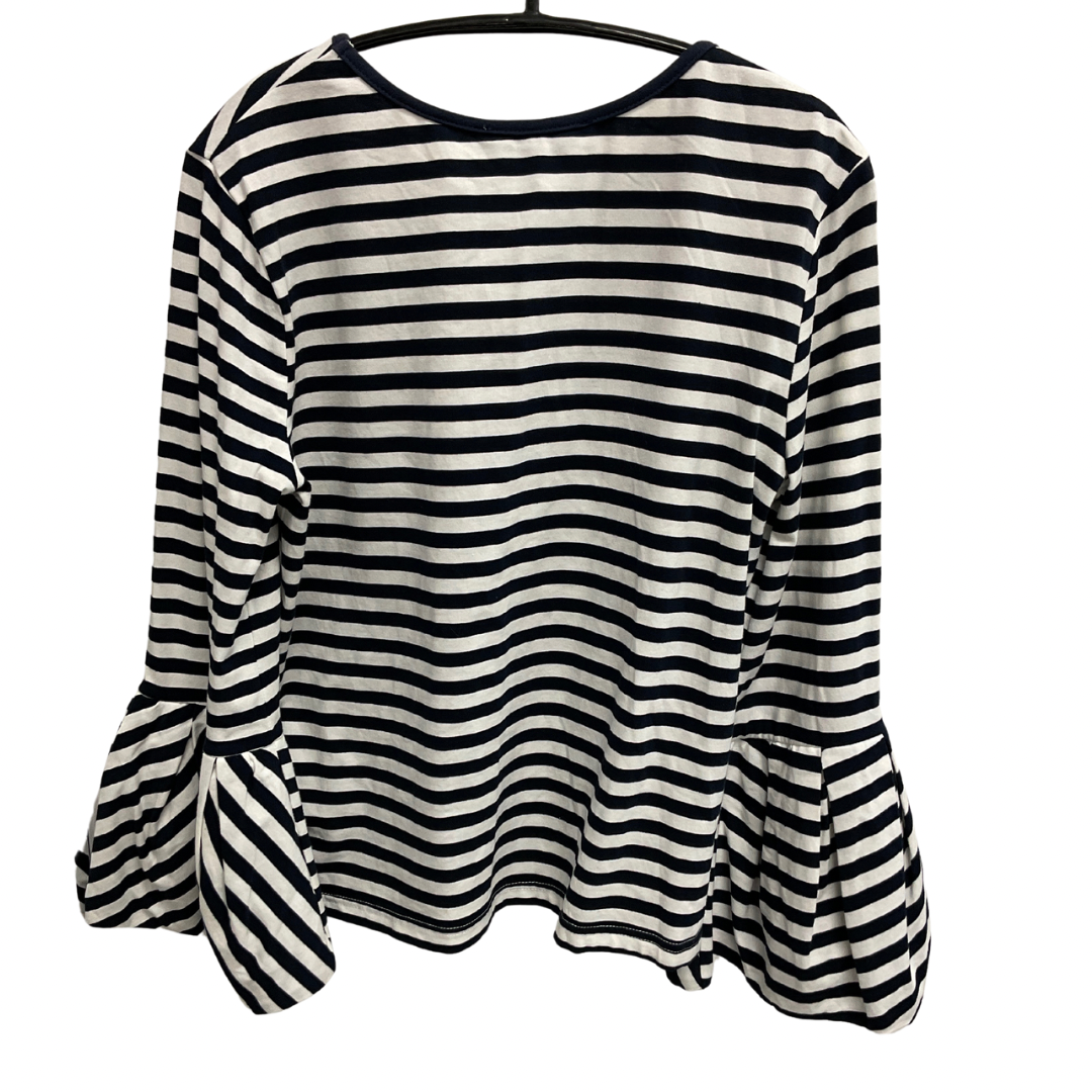 Top Long Sleeve By English Factory In Blue & White, Size: L