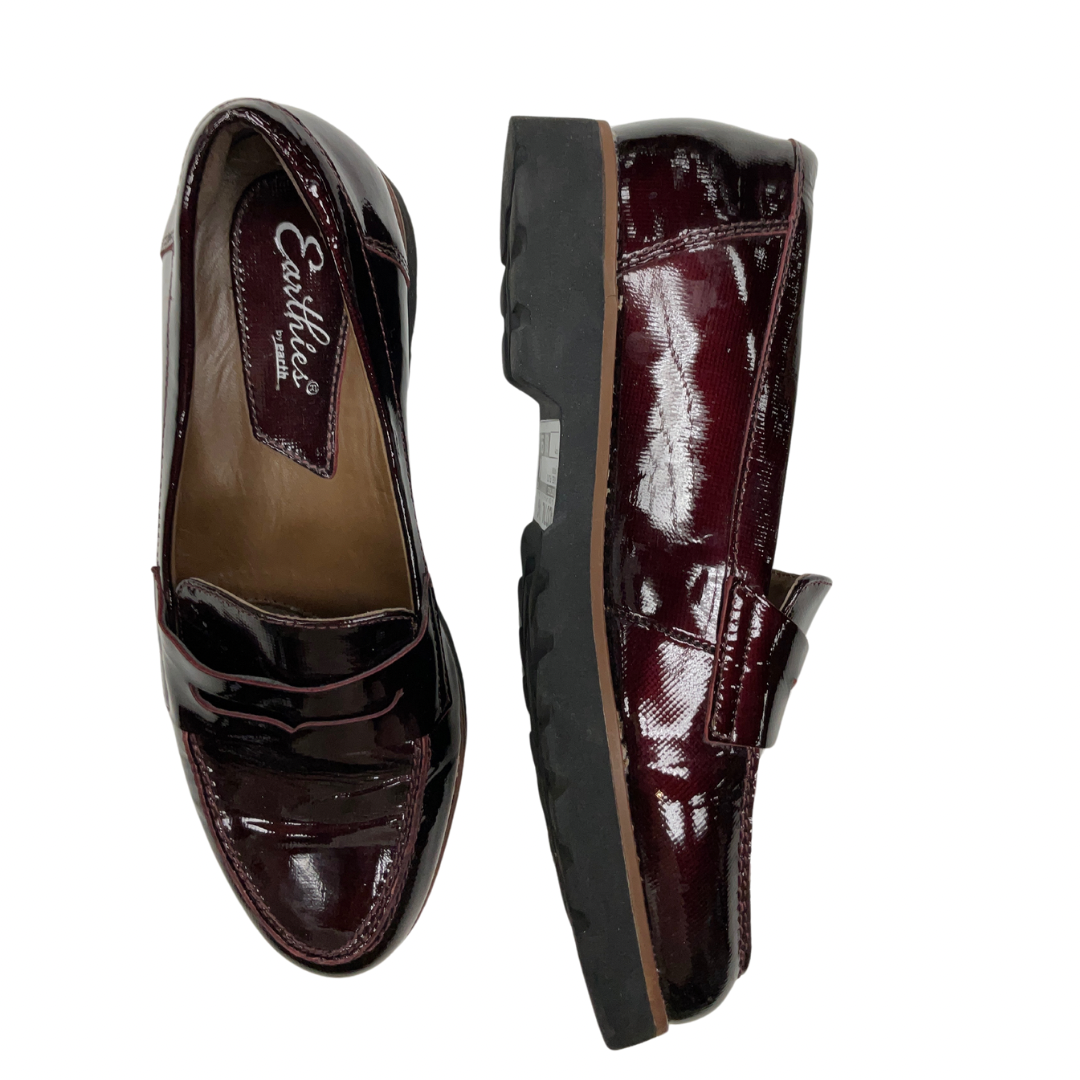 Shoes Flats By Earthies In Maroon, Size: 7