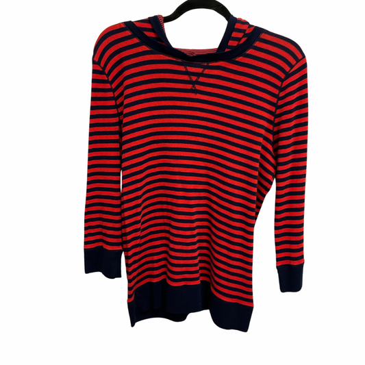 Sweatshirt Hoodie By Lauren By Ralph Lauren In Blue & Red, Size: L