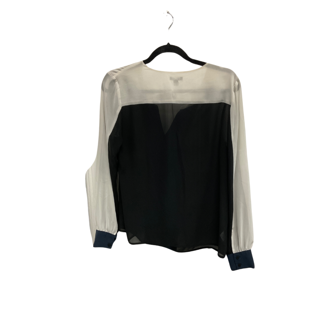 Top Long Sleeve By Ann Taylor In Black & Blue, Size: S