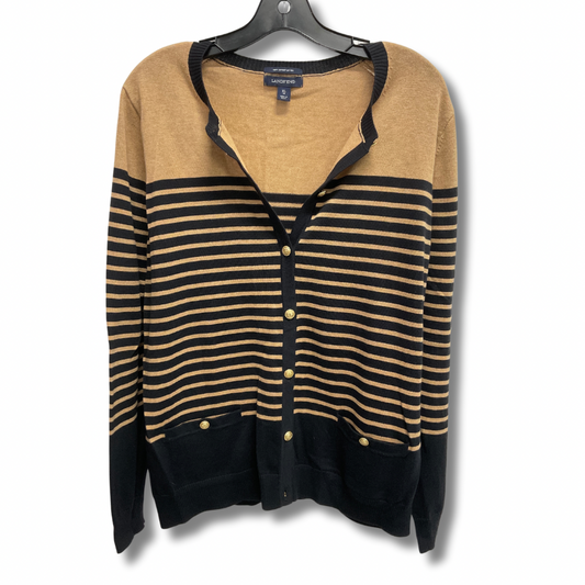 Cardigan By Lands End In Black & Tan, Size: Xl