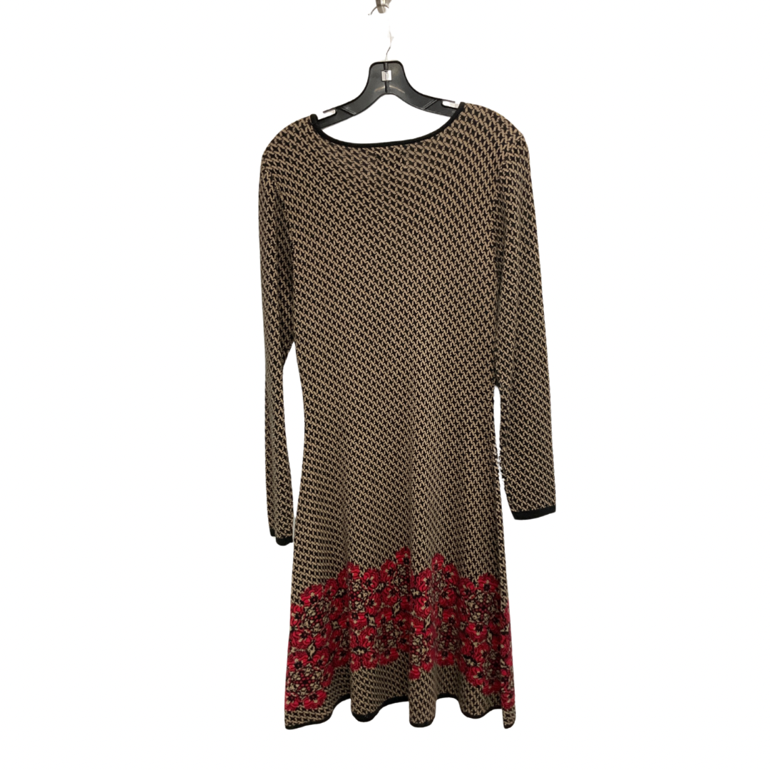 Dress Sweater By Eci In Black & Tan, Size: L