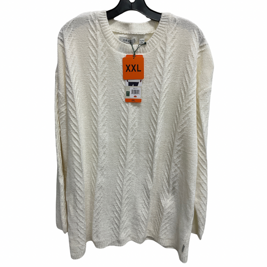 Sweater By Orvis In White, Size: Xxl