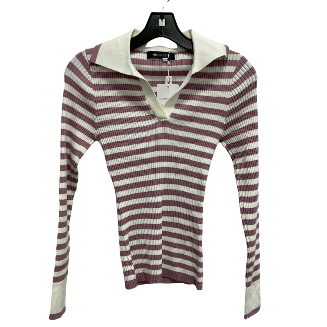 Sweater By Clothes Mentor In Purple & White, Size: S