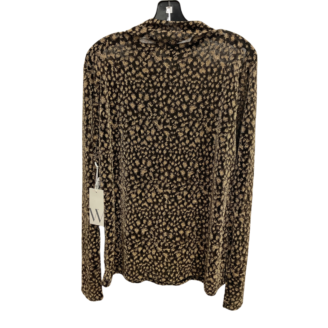 Top Long Sleeve By Worthington In Black & Gold, Size: Xxl