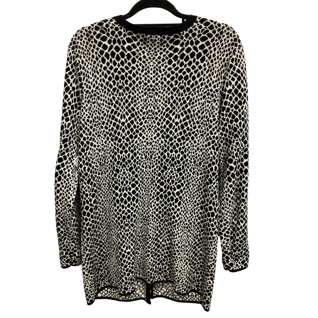 Sweater Cardigan By Isaac Mizrahi Live Qvc In Black & White, Size: Xl