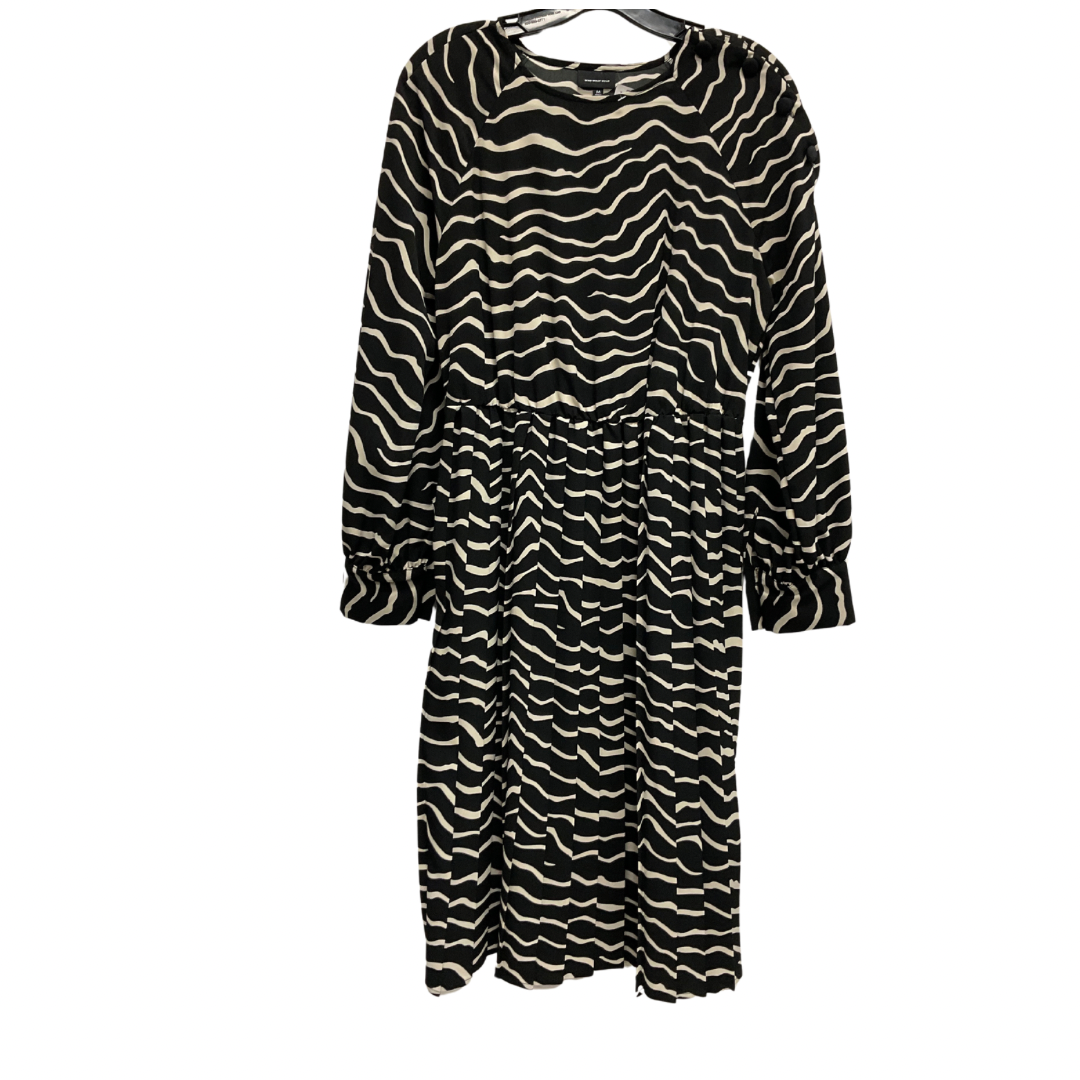 Dress Casual Midi By Who What Wear In Black & Cream, Size: M