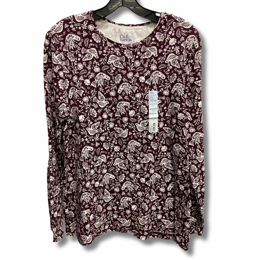 Top Long Sleeve Basic By Croft And Barrow In Maroon, Size: L