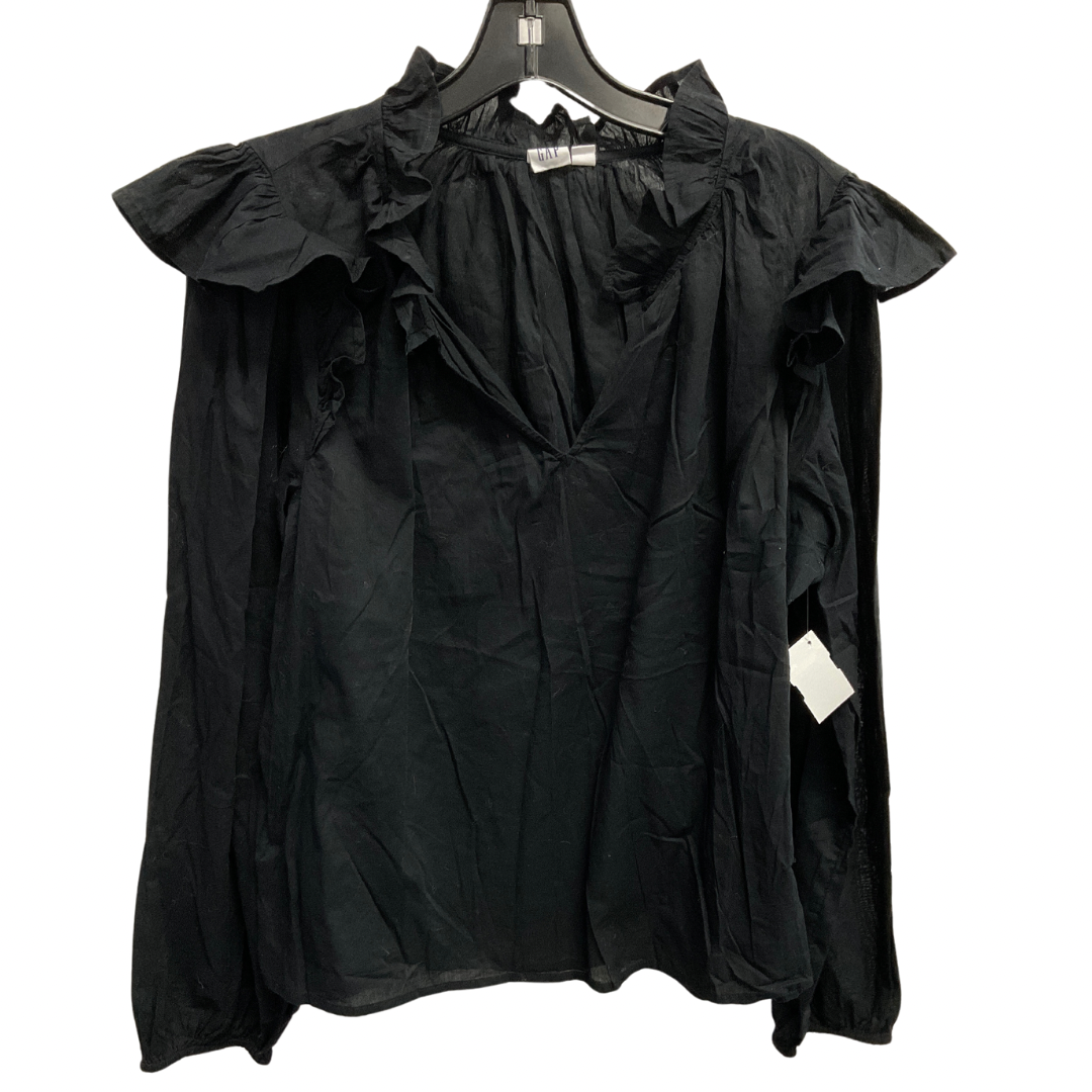 Top Long Sleeve By Gap In Black, Size: L