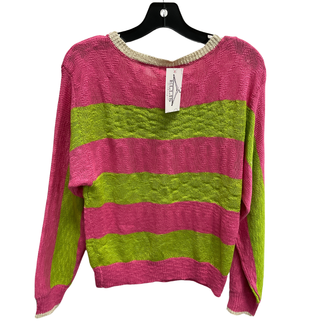 Sweater By Kori America In Green & Pink, Size: S