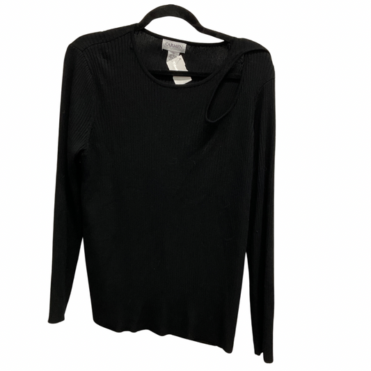 Sweater By Carmen By Carmen Marc Valvo In Black, Size: Xl