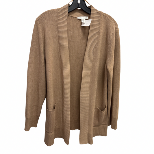 Sweater Cardigan By Spense In Tan, Size: Lp