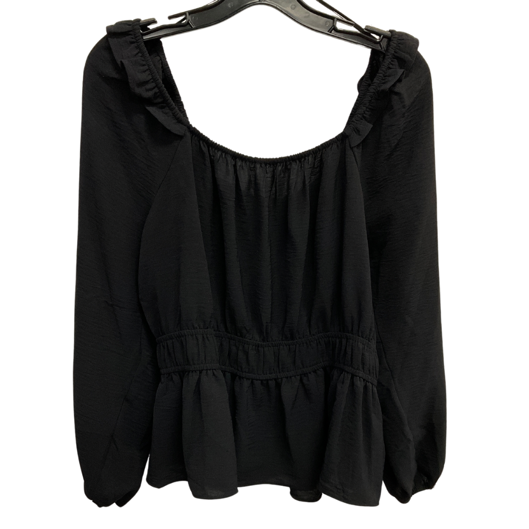 Top Long Sleeve By Nine West In Black, Size: L