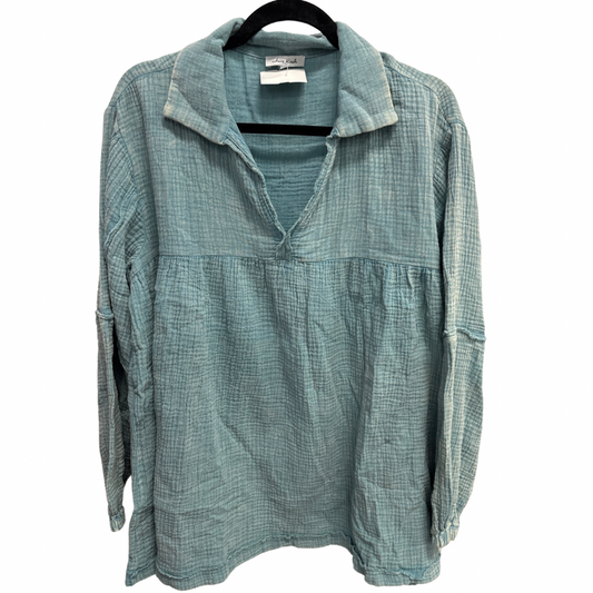 Top Long Sleeve By White Birch In Blue, Size: S