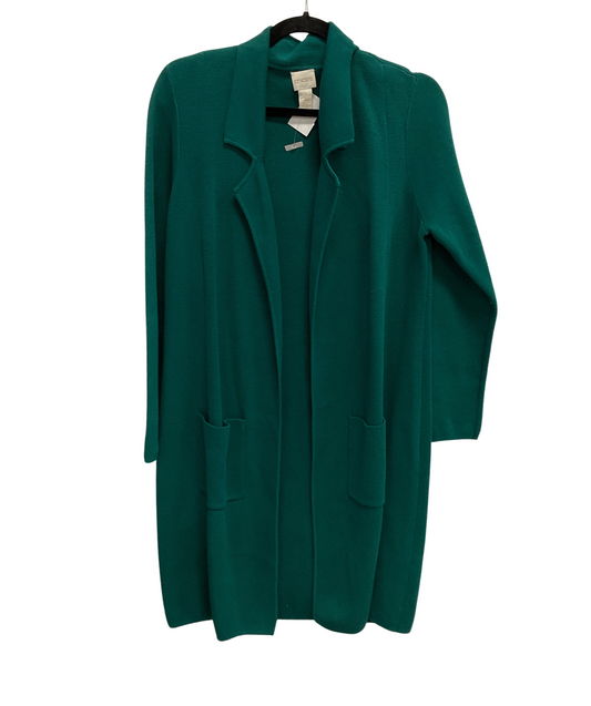 Sweater Cardigan By Chicos In Green, Size: M