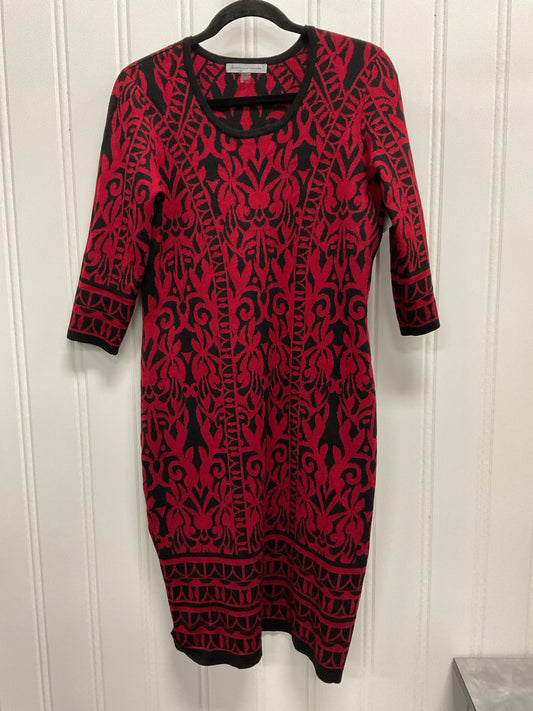 Dress Sweater By Dannyandnicole In Black & Red, Size: L