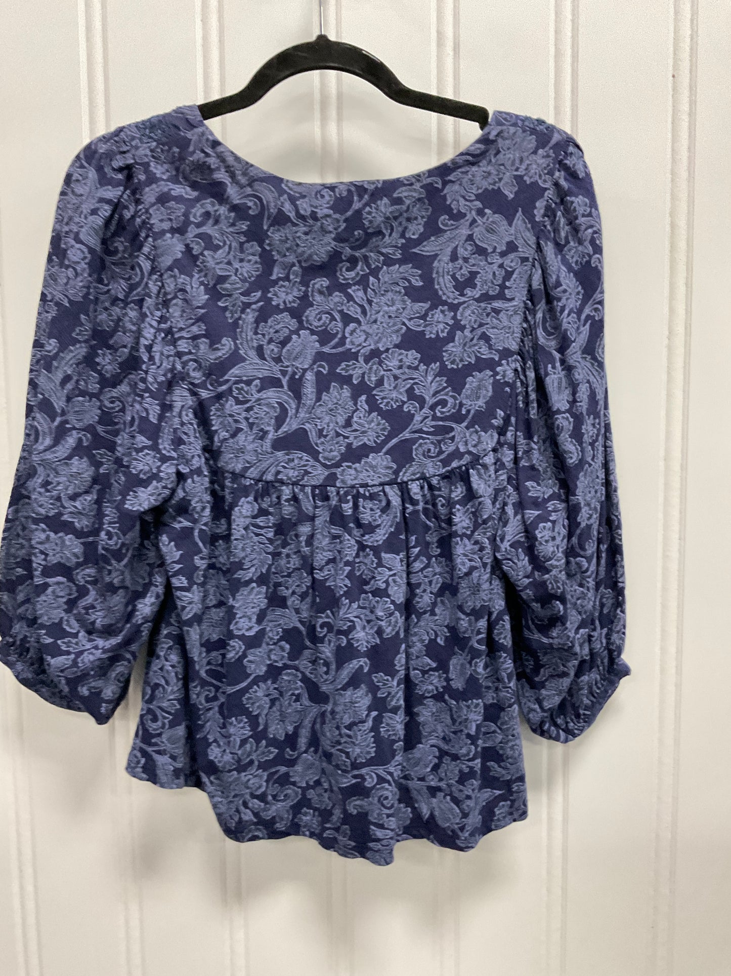 Top 3/4 Sleeve By Lucky Brand In Blue, Size: S