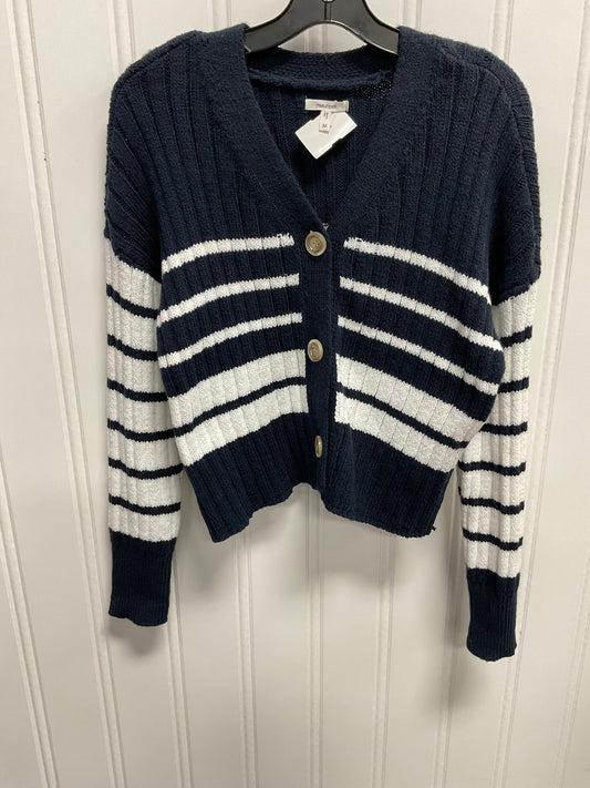 Sweater Cardigan By Maurices In Blue & White, Size: M