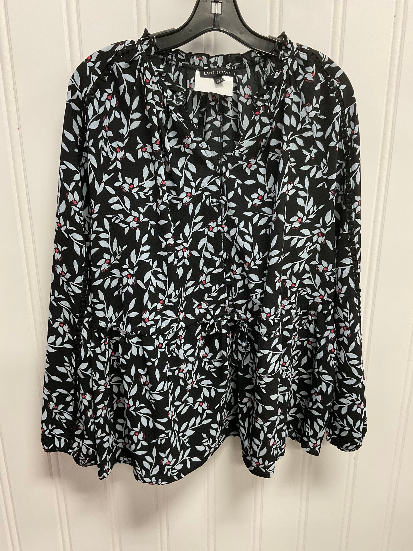 Top Long Sleeve By Lane Bryant In Black & Blue, Size: Xl