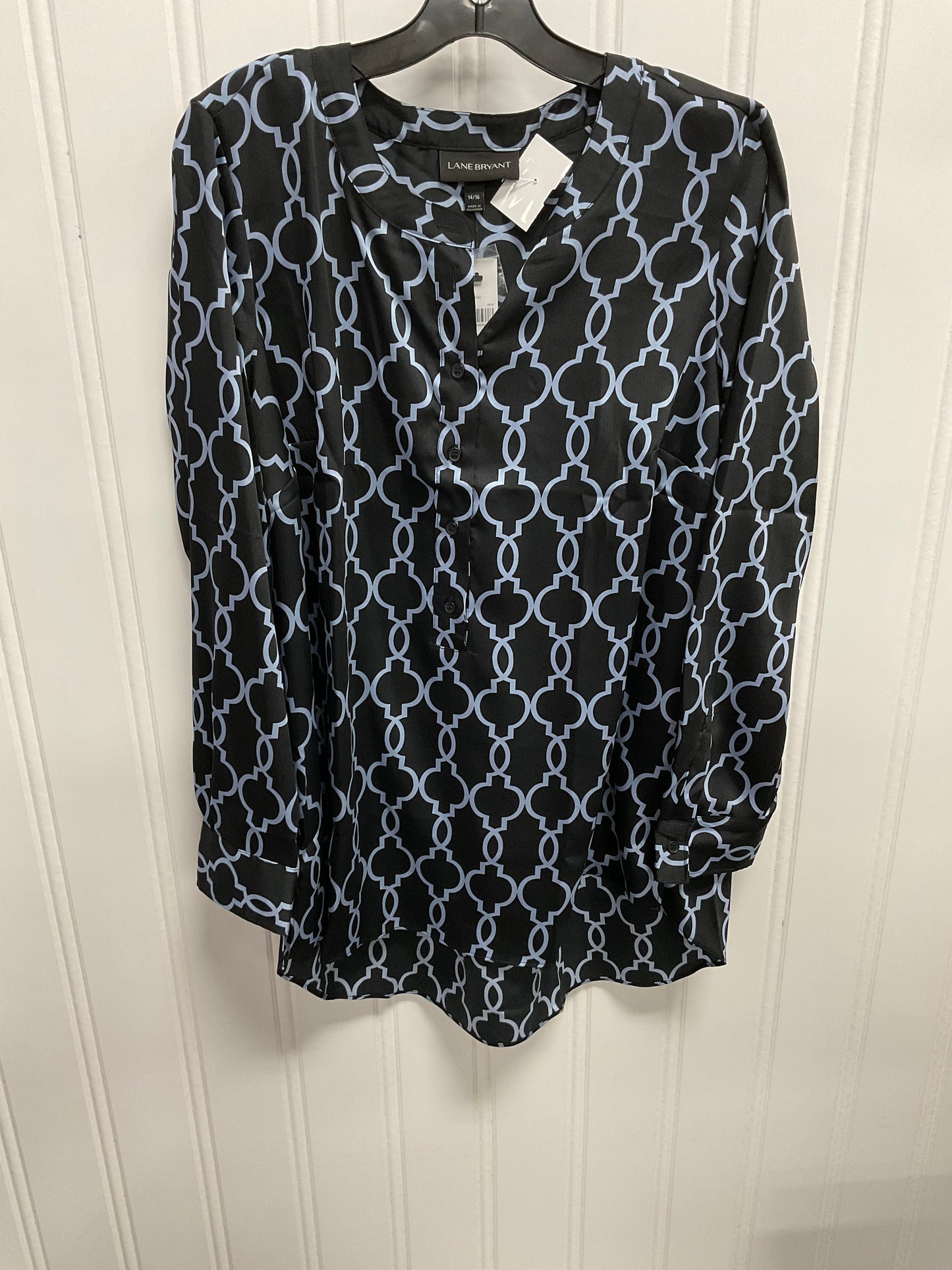 Top Long Sleeve By Lane Bryant In Black & Blue, Size: Xl