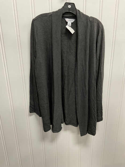 Cardigan By Liz Claiborne In Grey, Size: Xl