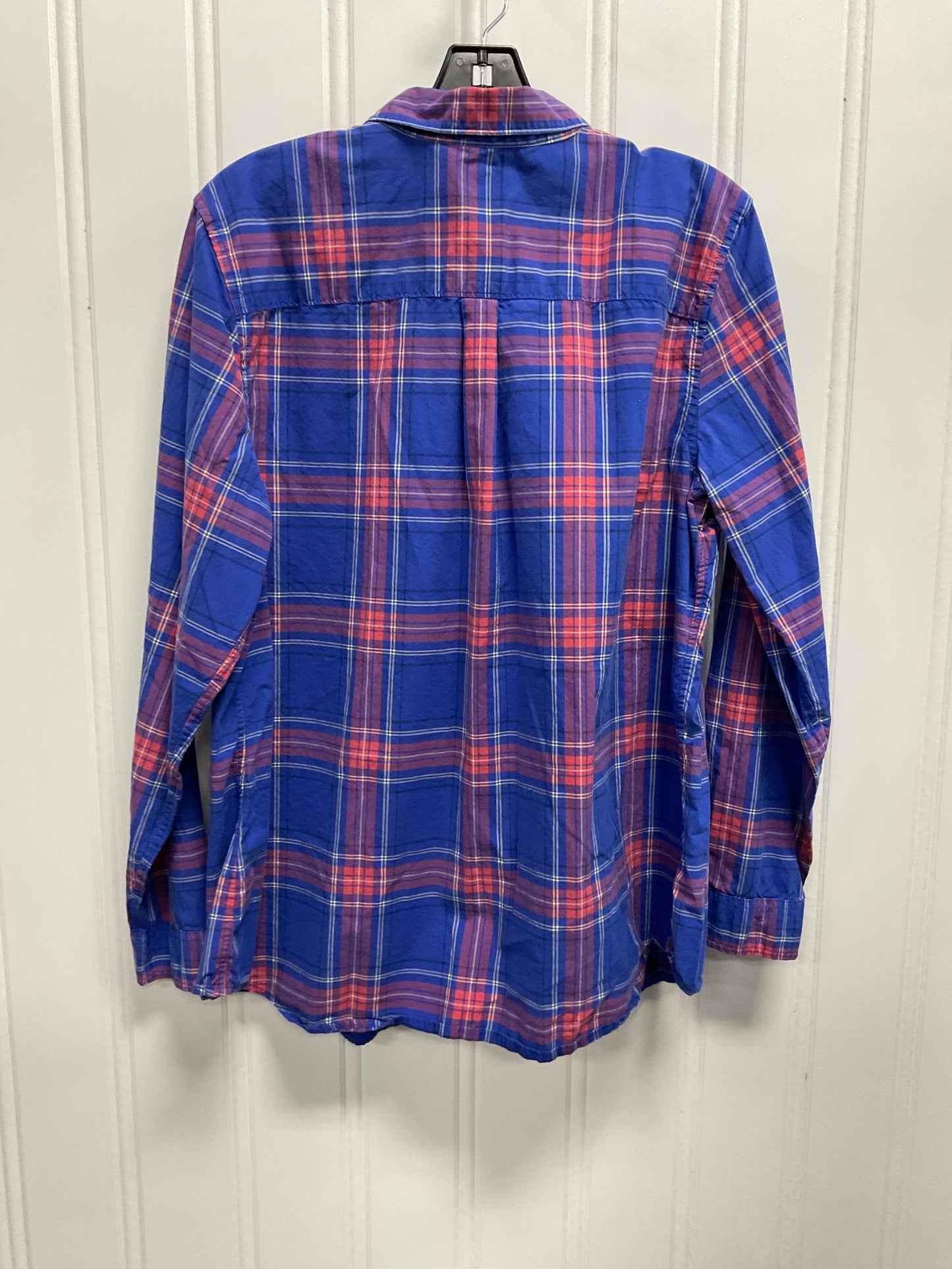 Top Long Sleeve By L.l. Bean In Plaid Pattern, Size: Xl