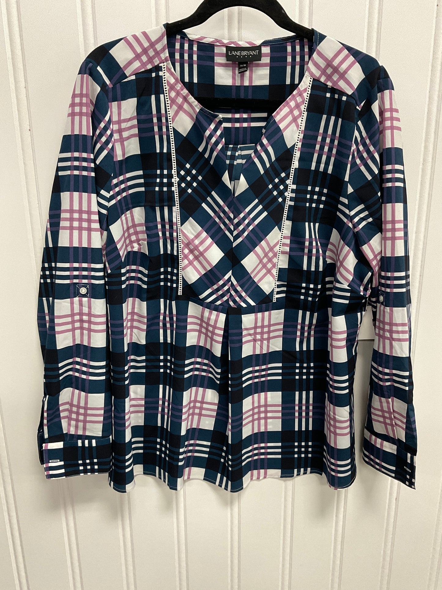 Top Long Sleeve By Lane Bryant In Plaid Pattern, Size: Xl