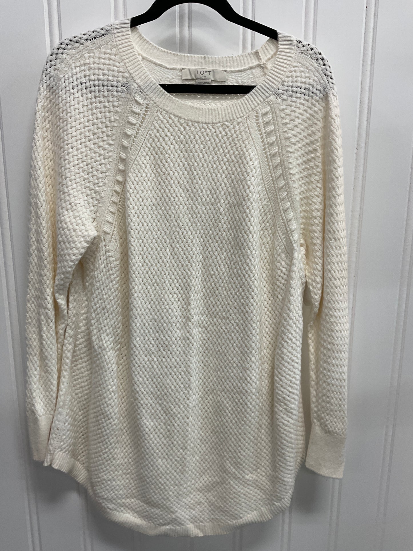 Sweater By Loft In Cream, Size: 2x