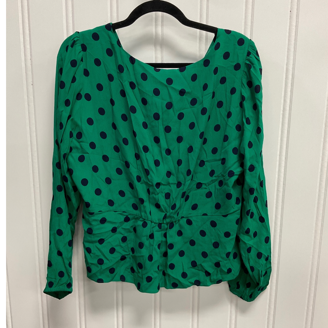 Top Long Sleeve By J. Crew In Polkadot Pattern, Size: Xl