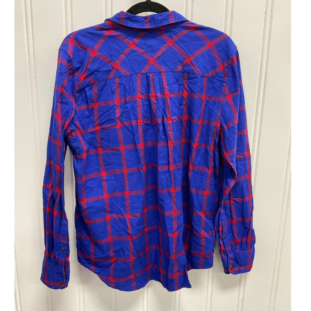 Top Long Sleeve By J. Crew In Blue & Red, Size: L