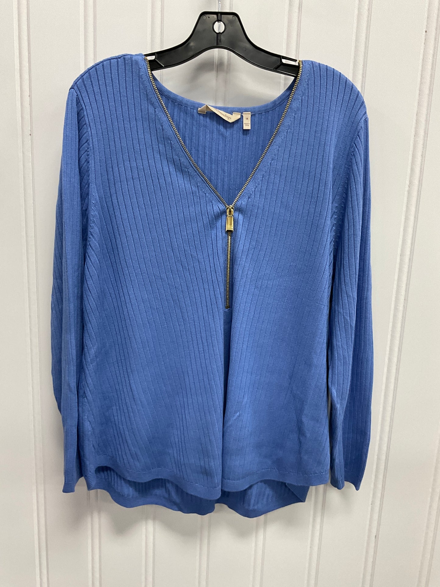 Top Long Sleeve By Soft Surroundings In Blue, Size: 1x