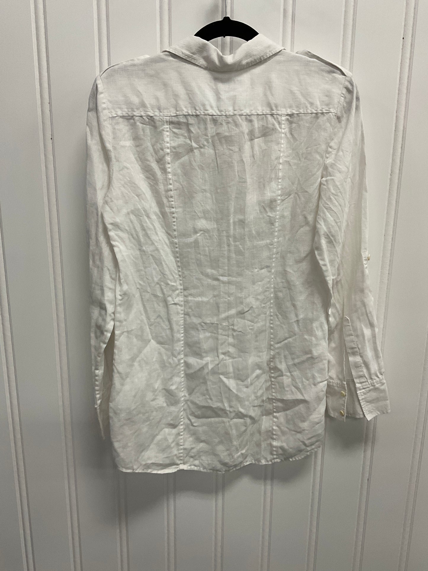 Top Long Sleeve By Banana Republic In White, Size: S