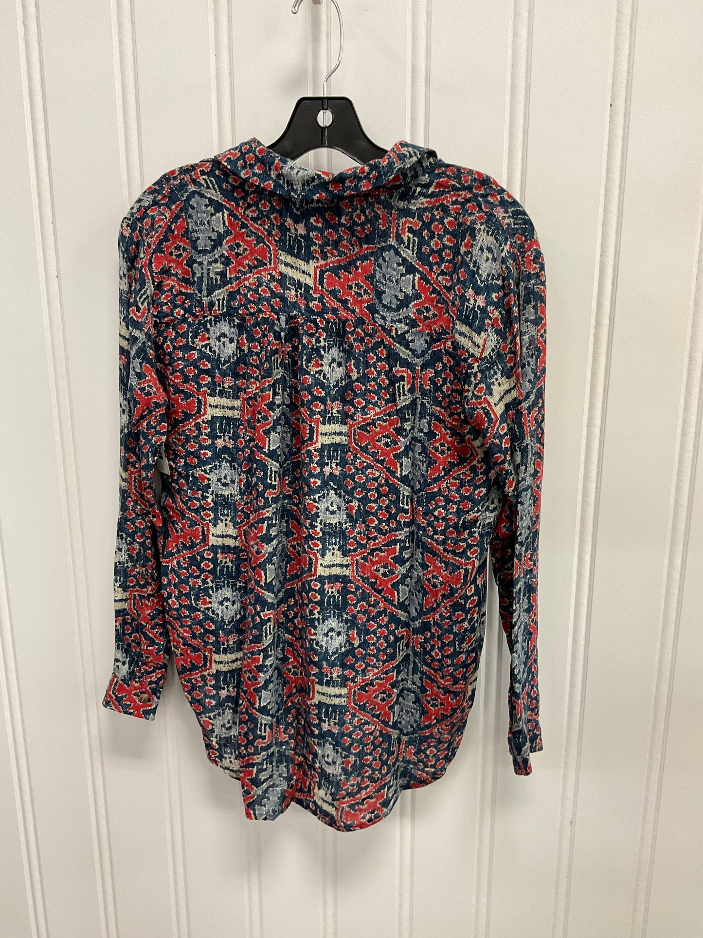 Top Long Sleeve By Pilcro In Blue & Red, Size: Xs