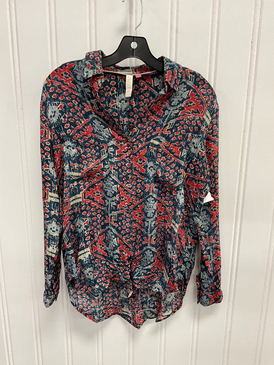 Top Long Sleeve By Pilcro In Blue & Red, Size: Xs