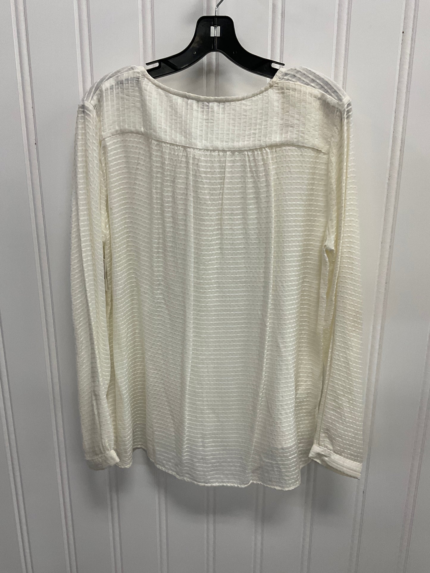 Top Long Sleeve By Loft In White, Size: M