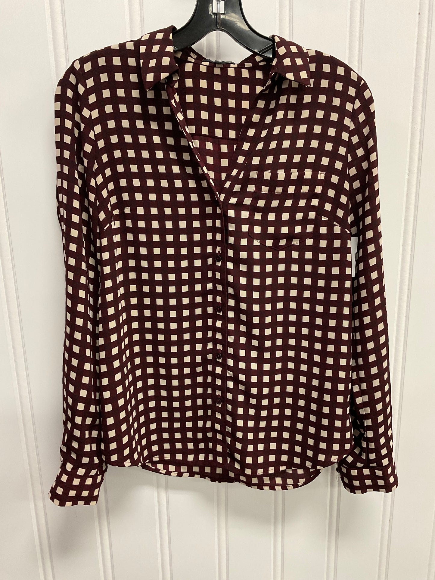 Top Long Sleeve By Limited In Maroon, Size: Xs