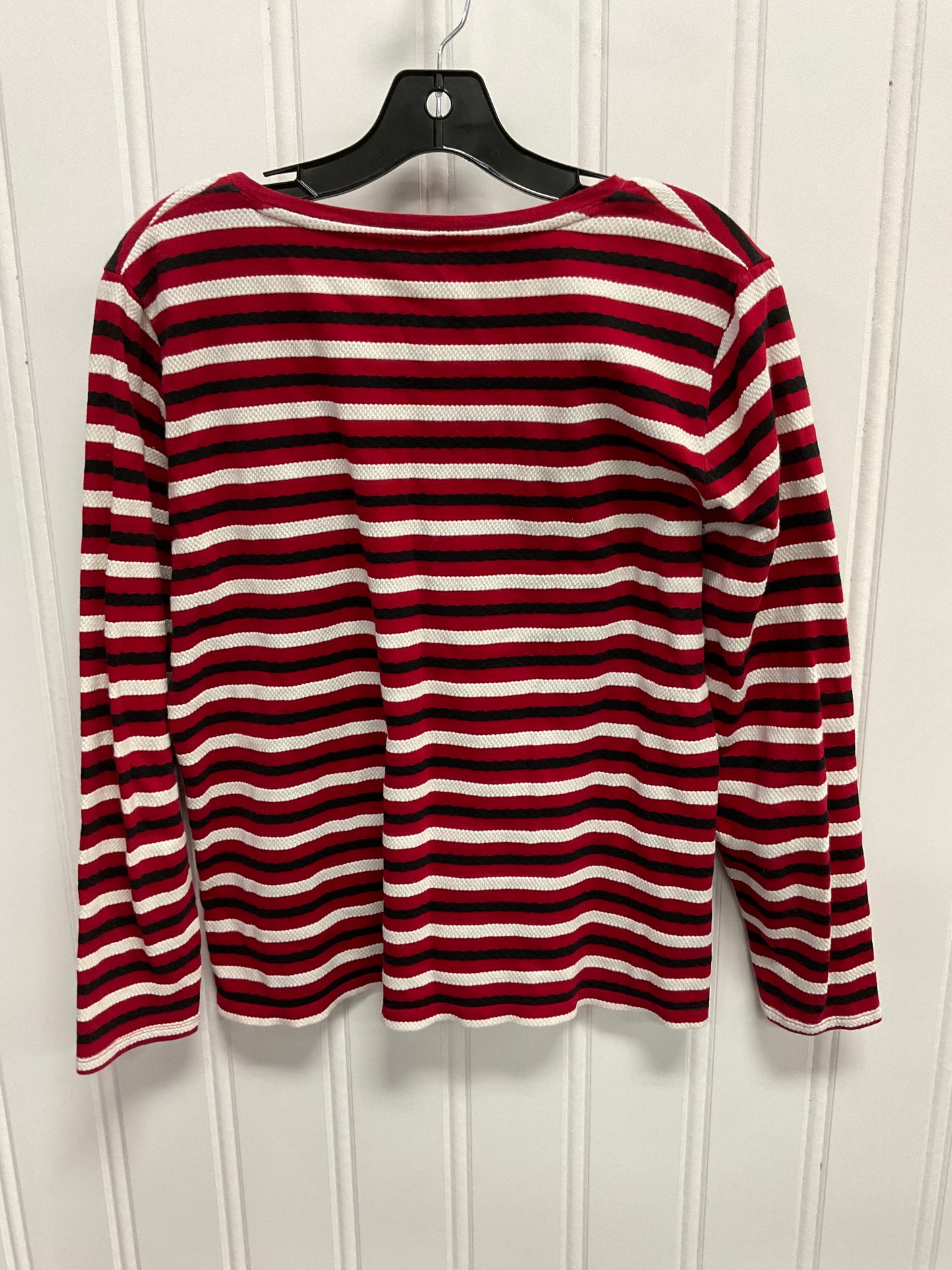 Top Long Sleeve Basic By Talbots In Striped Pattern, Size: L