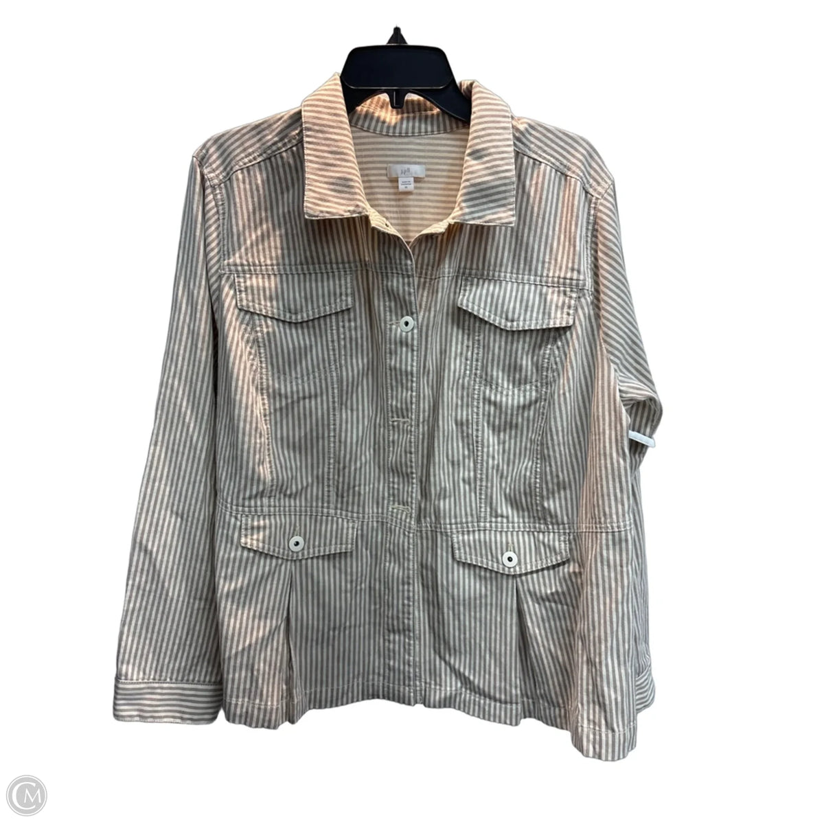 Jacket Utility By J. Jill In Tan & White, Size: Xl