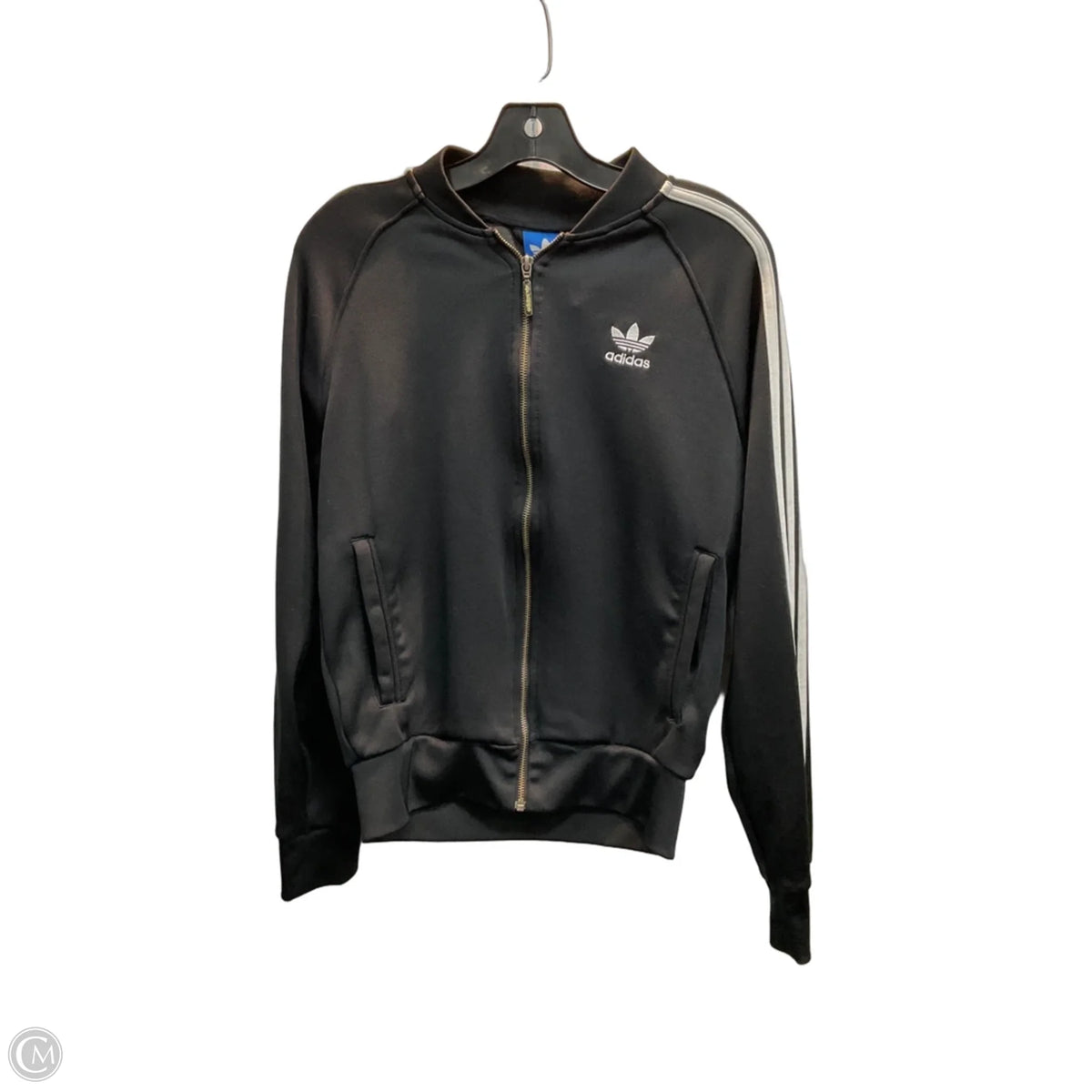 Athletic Jacket By Adidas In Black & White, Size: S