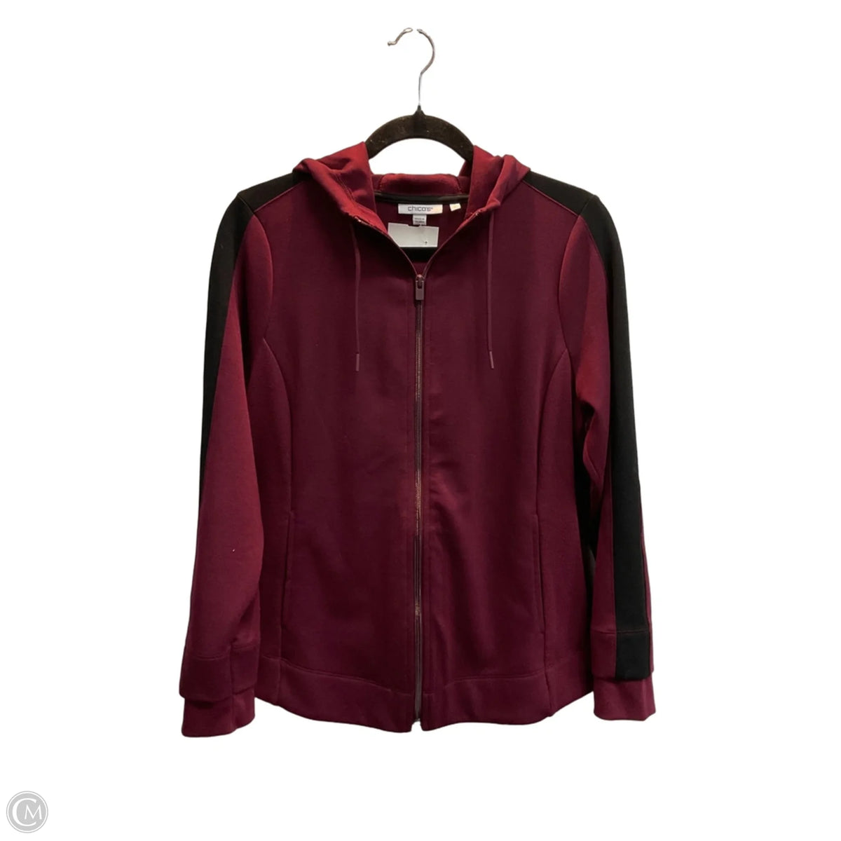 Athletic Jacket By Chicos In Maroon, Size: M