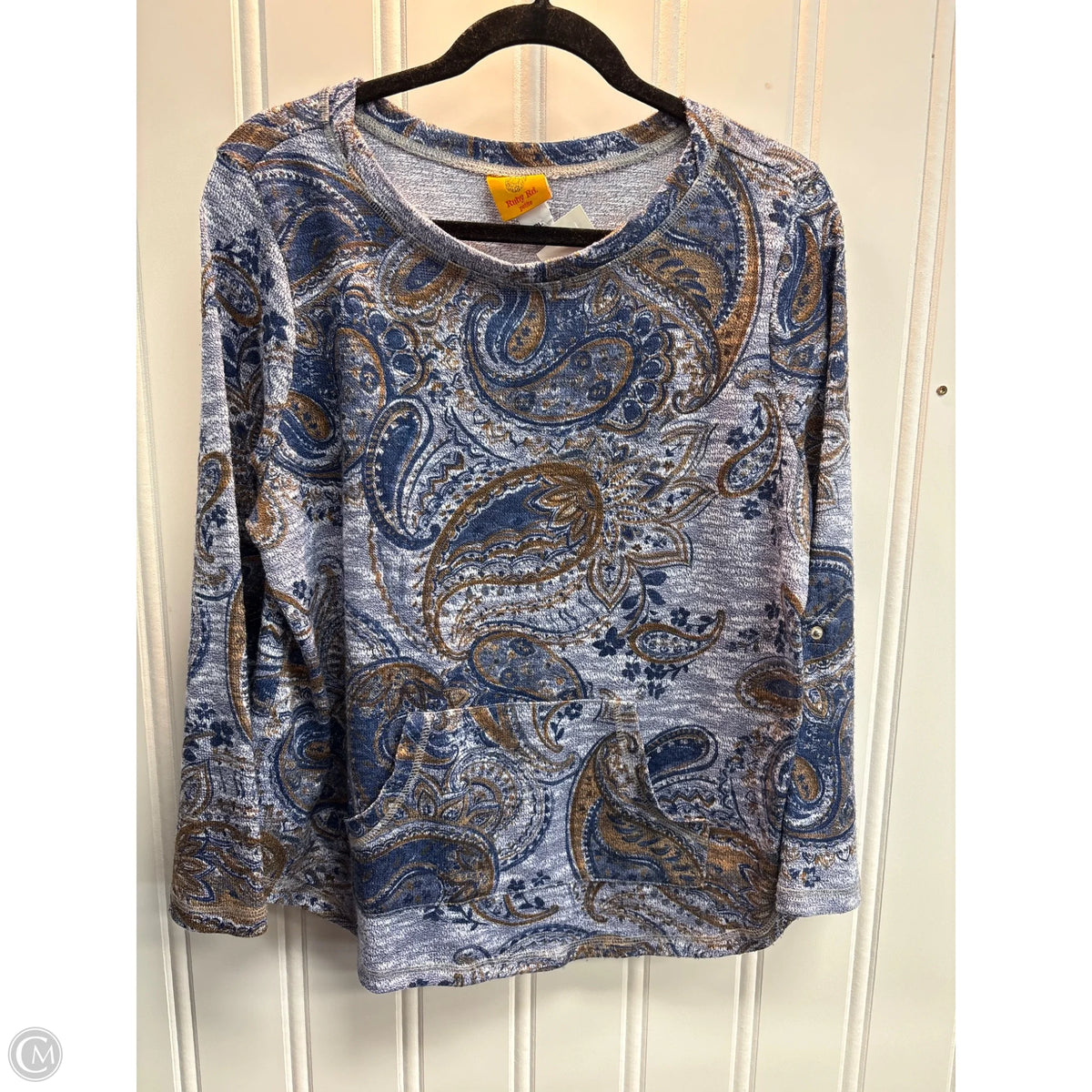 Top Long Sleeve By Ruby Rd In Blue & Tan, Size: Lp
