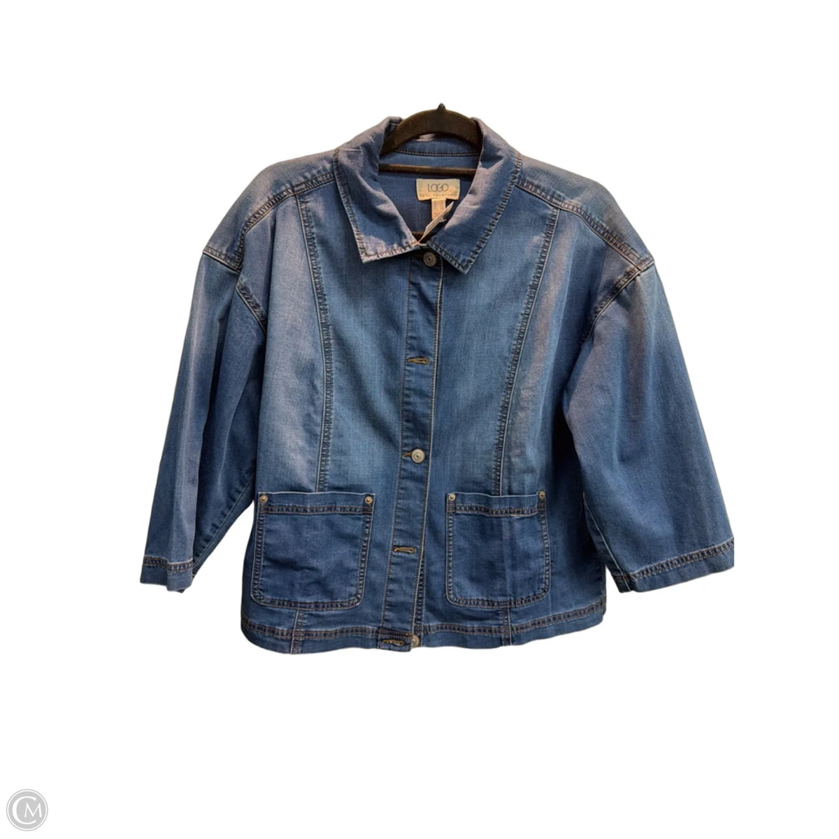 Jacket Denim By Logo In Blue, Size: L