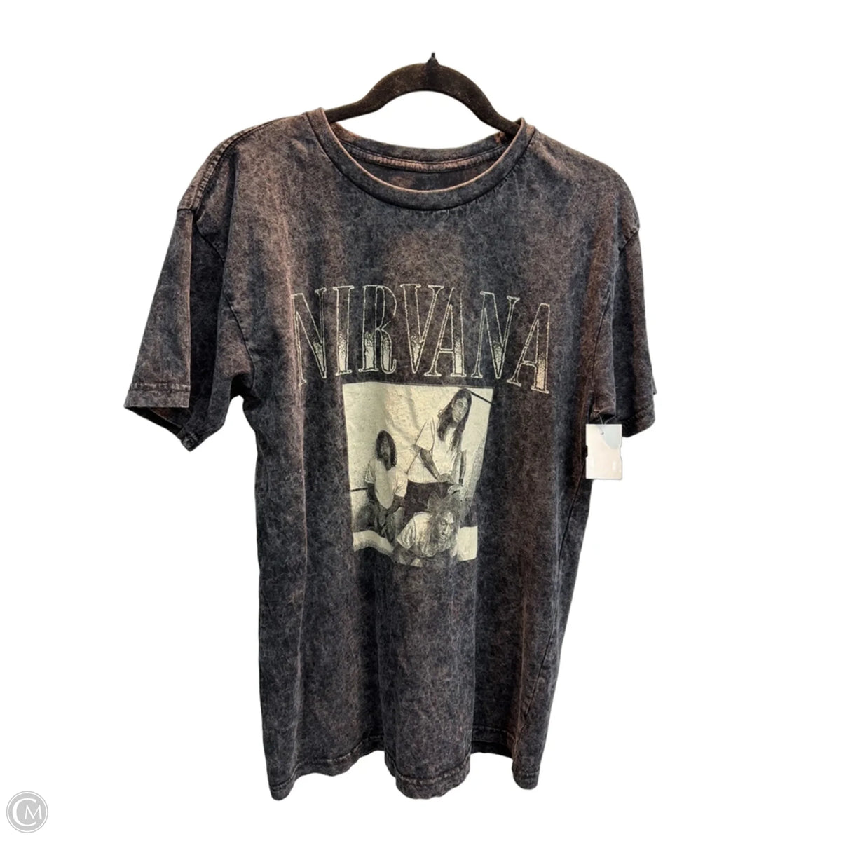 Top Short Sleeve Basic By Clothes Mentor In Black & Cream, Size: M