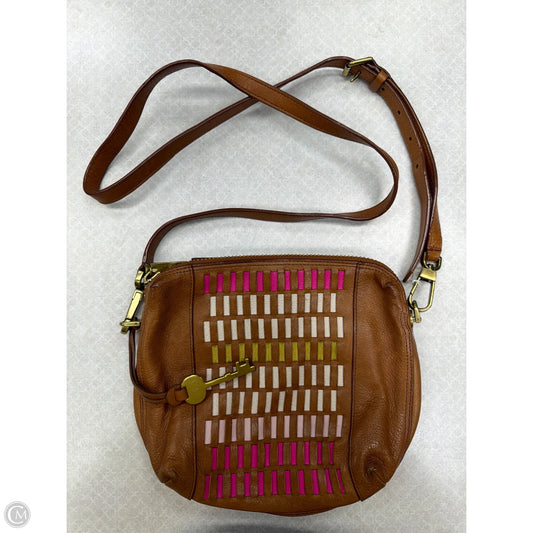Crossbody Leather By Fossil, Size: Small