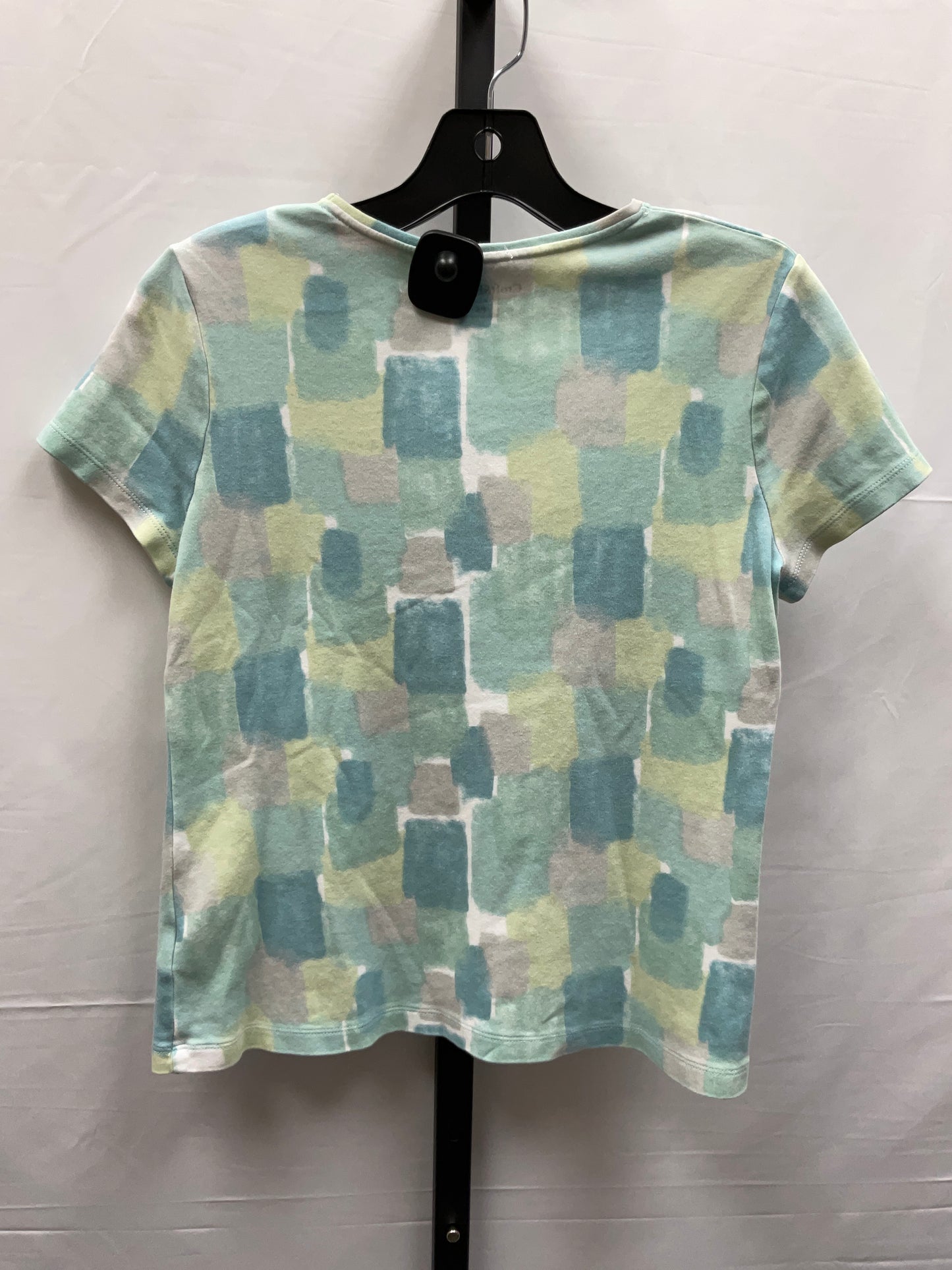 Green & White Top Short Sleeve Croft And Barrow, Size Petite   S