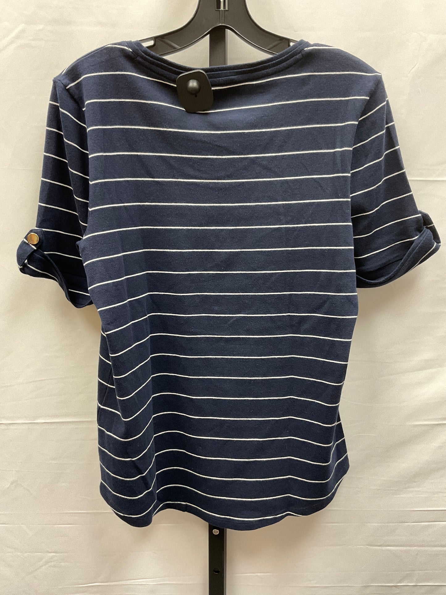 Striped Pattern Top Short Sleeve Chicos, Size M